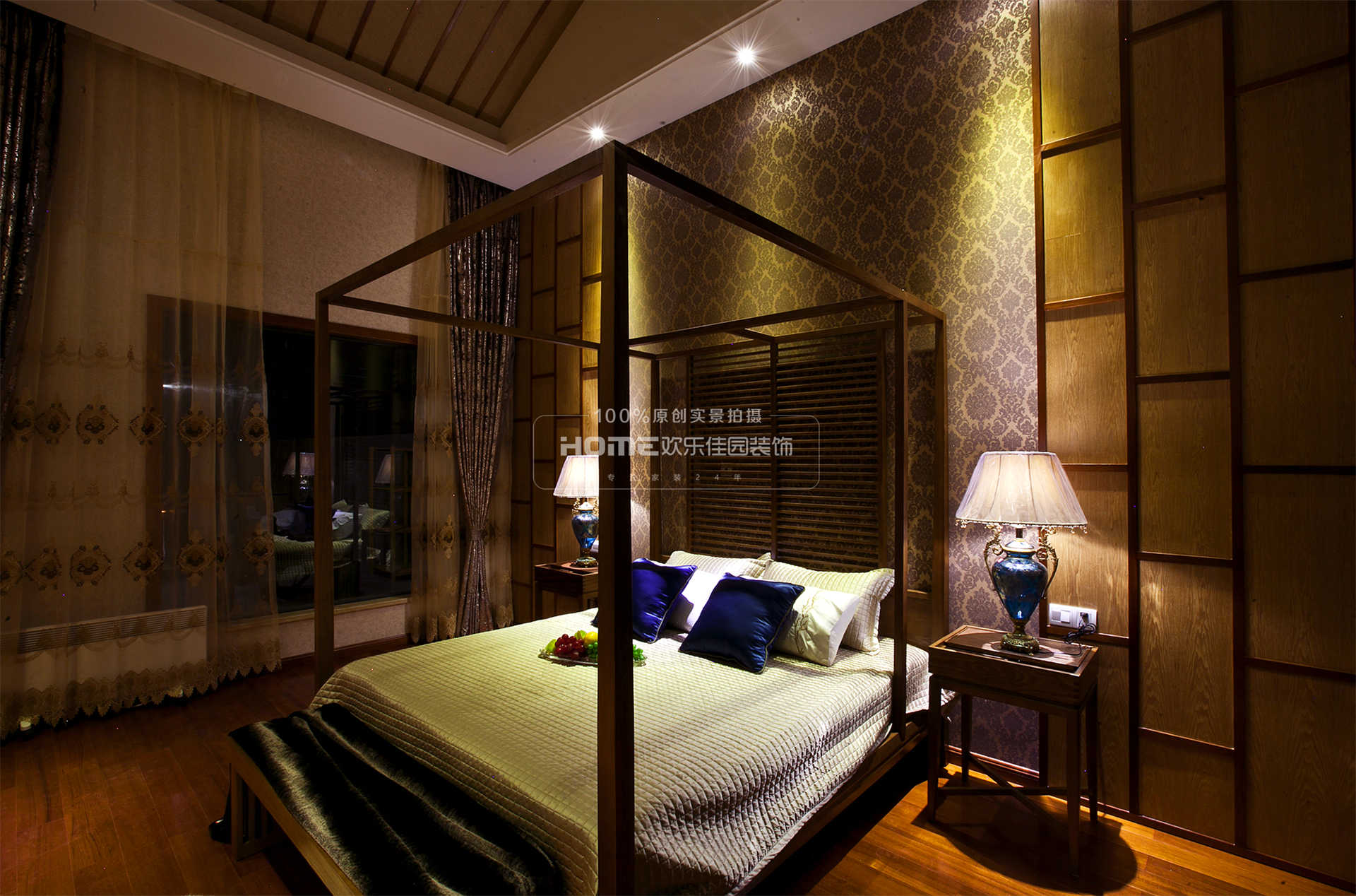 中式卧室装修实景图