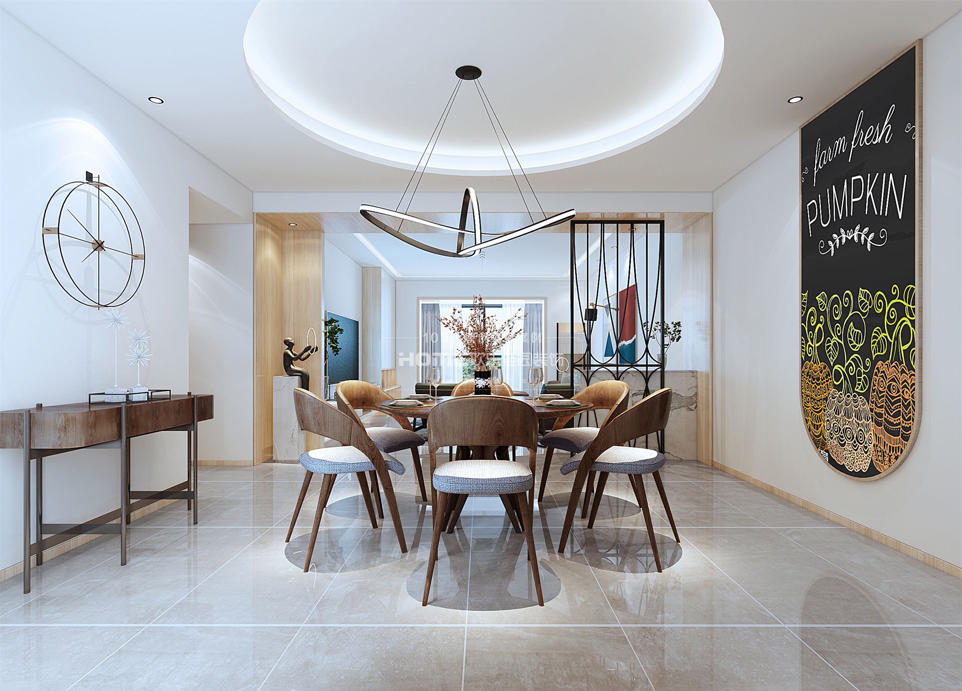 现代简约餐厅装修效果图