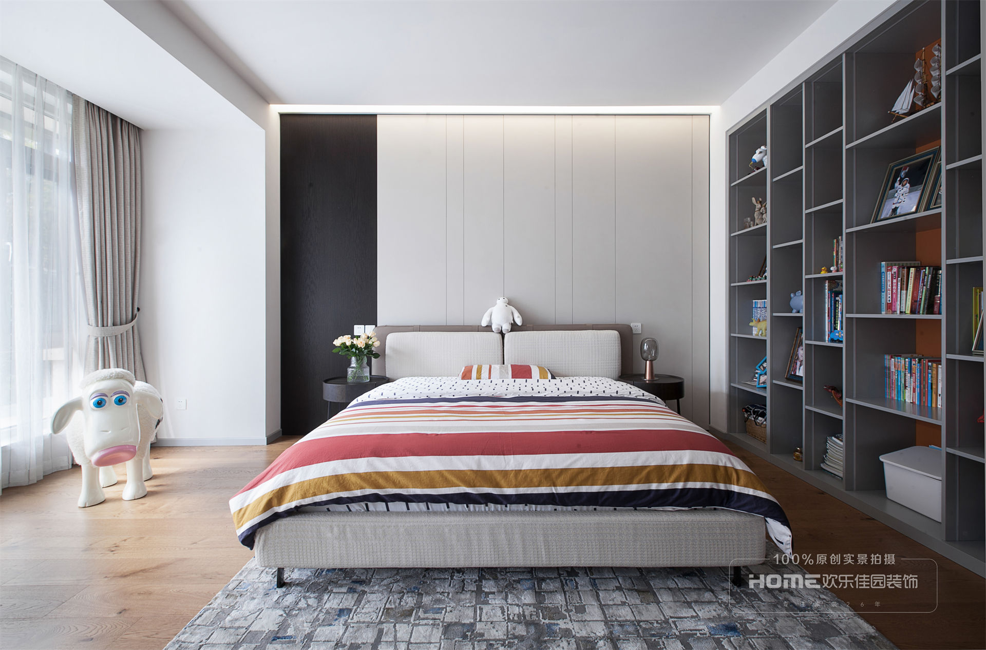 现代美式卧室装修实景图