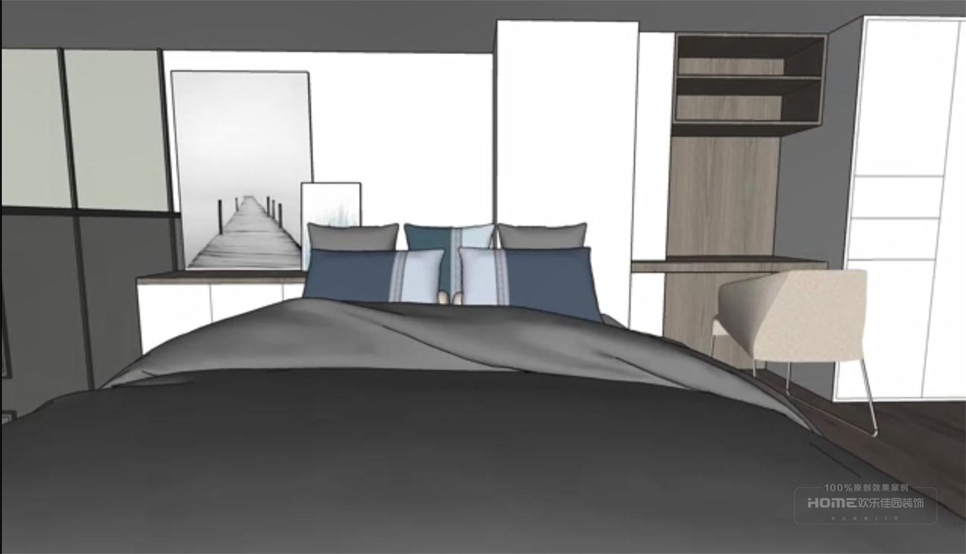 现代简约-卧室-海豚湾LOFT公寓